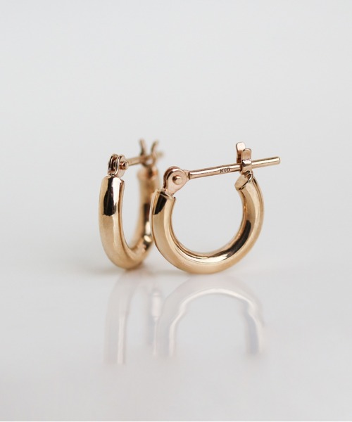 ピアス ゴールド スナップ フープ ピアス | K10YG レディース メンズの画像