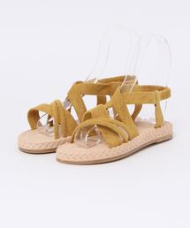Lace Ladies サンダル クロスベルトフラットサンダル レディース