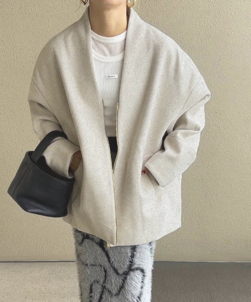 【美品】SLOBE citron.シャギーチェックショートコート グリーン 36 美品】SLOBE citron.シャギーチェックショートコート グリーン