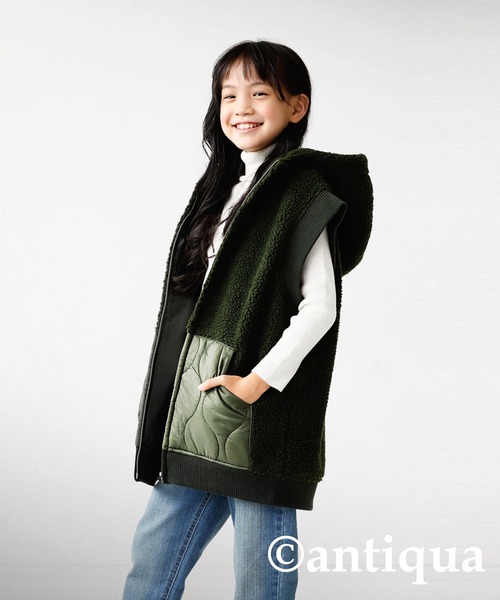 antiqua ベスト フード付きボアベスト キッズ 子供服 男の子