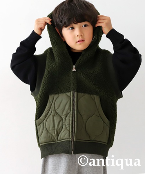 antiqua ベスト フード付きボアベスト キッズ 子供服 男の子