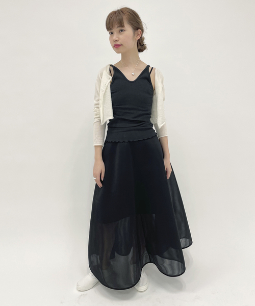 HAKUJI/ハクジ　edit for lulu タンクトップ　ブラック HAKUJI タンクトップ レディース 「HAKUJI/ハクジ」タンクトップ