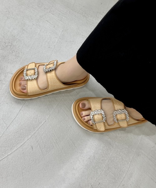 オリエンタルトラフィック（ORiental TRaffic）/ビジューバックルコンフォートサンダル/31225 ORiental TRaffic（オリエンタルトラフィック） サンダル ビジュー