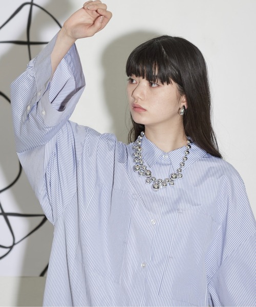THE Yon シャツワンピース スーパーワイドスリーブシャツワンピース