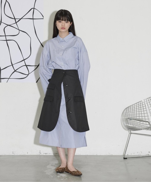 THE Yon ワンピース シャツワンピース スーパーワイドスリーブシャツ