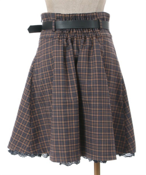 axes femme POETIQUE スカート ベルト付タックミニスカート レディース