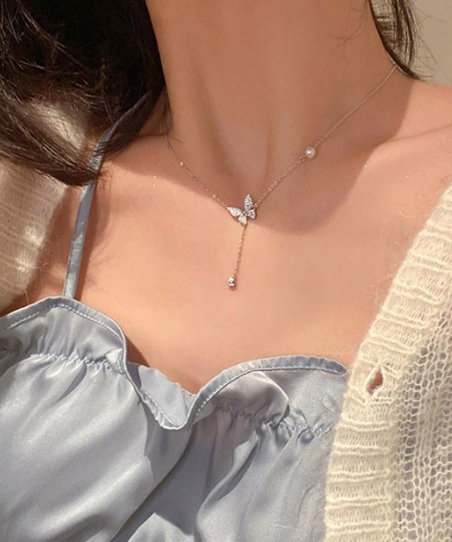 VIBGYOR Women ネックレス 「float」蝶々 バタフライ モチーフ 