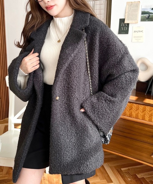 美品✨現行 カシミヤ混 マッキントッシュ チェスターコート M チャコールグレー moment+ チェスターコート M チャコールグレー レディース : ZOZOTOWN