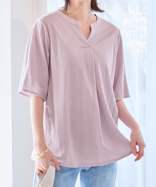 alotta tシャツ スキッパータック袖ブラウスカットソー