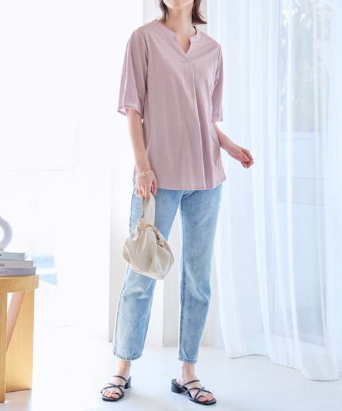 alotta tシャツ スキッパータック袖ブラウスカットソー