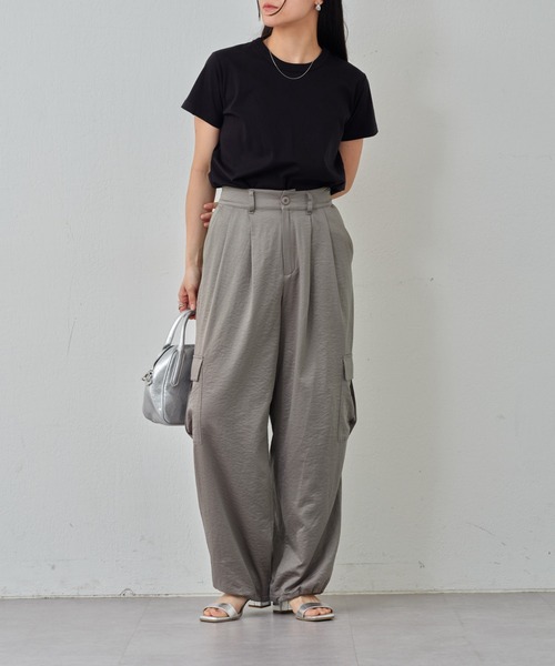 バックサテンカーゴパンツ | Whim Gazette(ウィム ガゼット)レディース