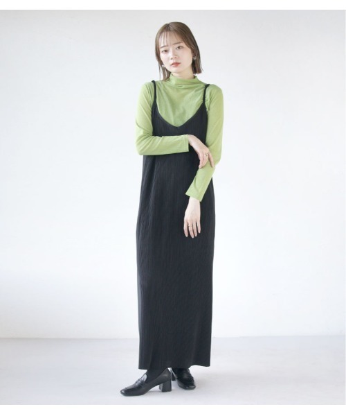 OTONA ワンピース otonaオリジナル プリーツワンピース(ブラック