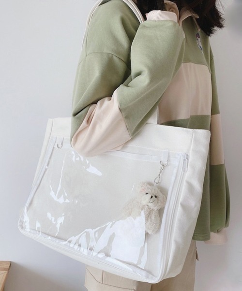 miniministore トートバッグ キャンバスバッグ クリアポケット