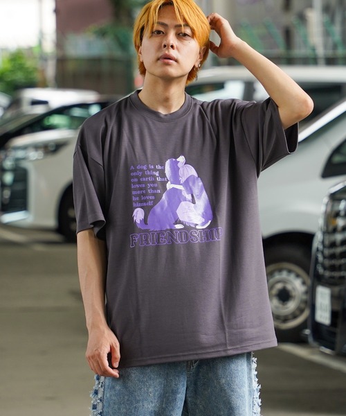 tシャツ 「unisex」光沢ラバー EMOイラスト Tシャツ / オーバー