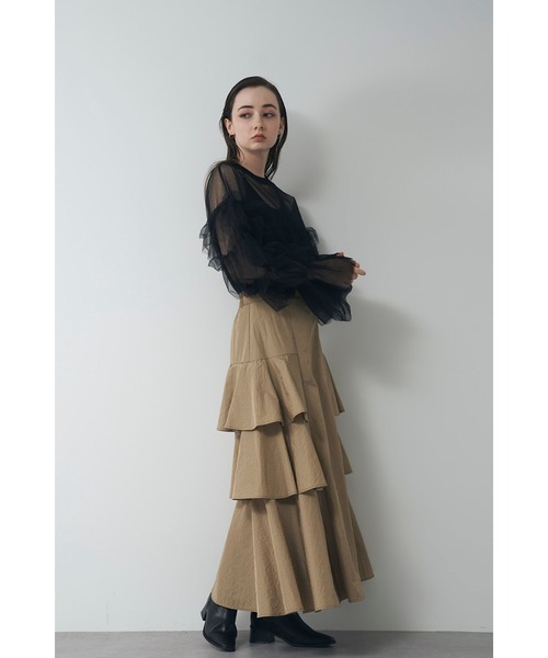 チュールラッフルフリルトップス LILY BROWN（リリーブラウン）の「チュールラッフルフリルトップス