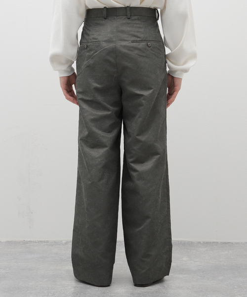 m's braque ワイドスラックス m's braque (エムズ ブラック) TUCK WIDE BUGGY パンツ(ピンヘッド