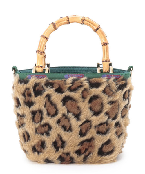 【LeSportsac】ウォームキャメル レオパードパースモールバッグ LeSportsac トートバッグ XS BAMBOO TOTE ウォームキャメル