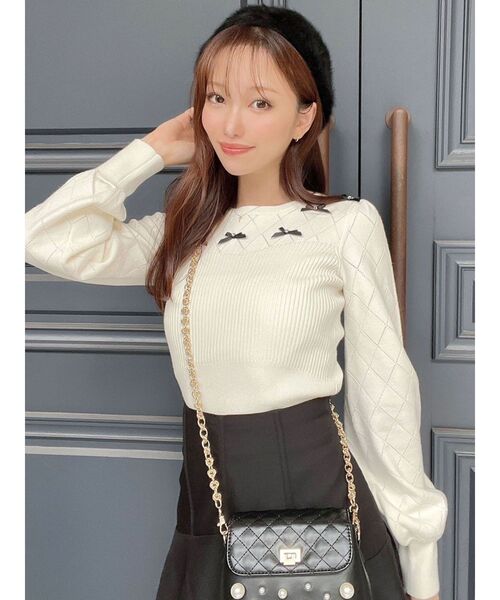 美品　Rene　ネックビジューニット 楽天市場】ビジュー 襟（ニット・セーター｜トップス