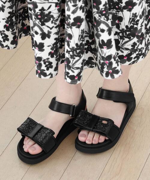 TOCCA サンダル TOCCA サンダル GLITTER RIBBON FLAT SANDALS レディース