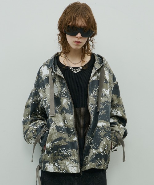 beams カモフラージュ フルジップパーカー AIVER（アイバー） コート ジャケット カモフラージュフルジップ