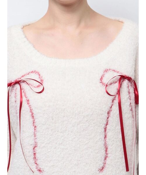 CALNAMUR ラッピングリボンジャガードニット CALNAMUR ニット セーター WRAPPING RIBBON JQD KNIT/ラッピング