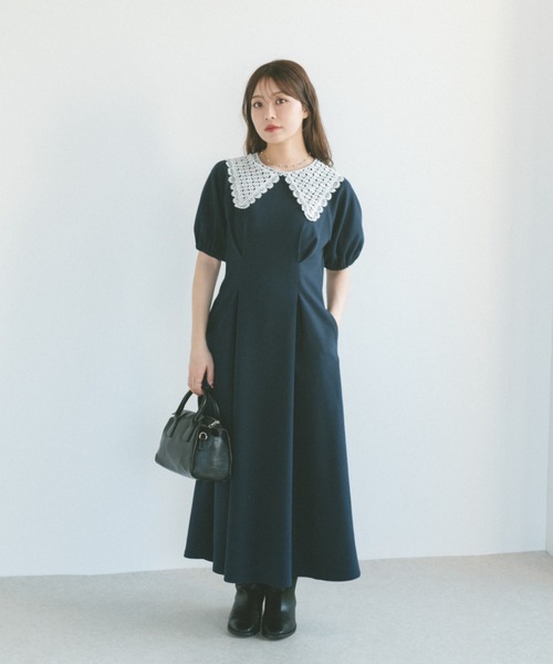 エンブロイダリーパフスリーブワンピース FRAY I.D｜フルーツエンブロイダリーパフスリーブワンピース