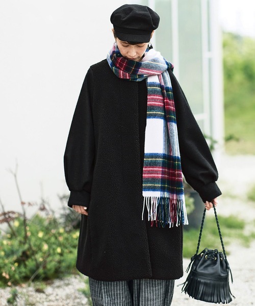 「Sunny clouds」 ノーカラーコート NM ブラック レディース_画像8