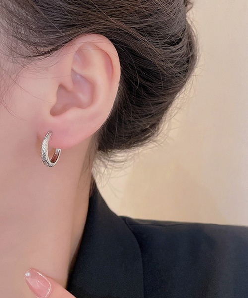 フープピアス NO WAY ピアス フロステッドリングフープピアス/ペア(RZ