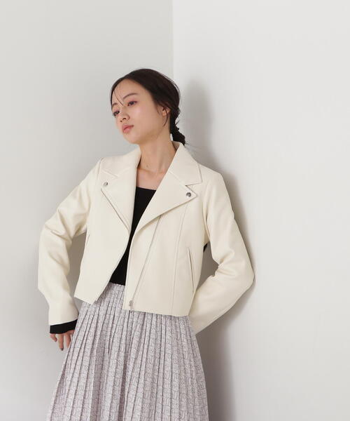 「JILL by JILL STUART」 ライダースジャケット SMALL ホワイト系その他 レディース_画像3