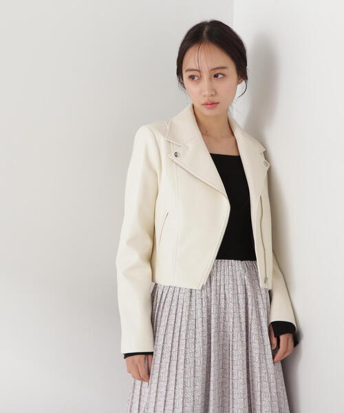 「JILL by JILL STUART」 ライダースジャケット SMALL ホワイト系その他 レディース_画像7