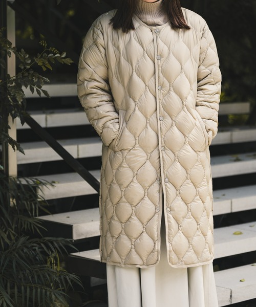 TAION（タイオン） ダウンコート M カーキ レディース : ZOZOTOWN