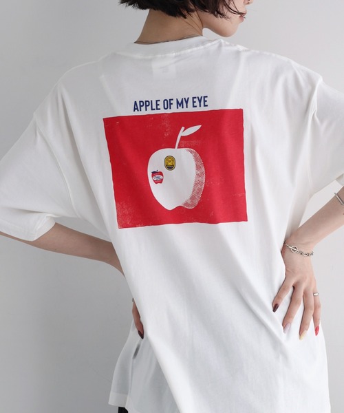 ANME tシャツ 半袖 FRUIT PLATTERロゴプリント半袖Tシャツ レディース