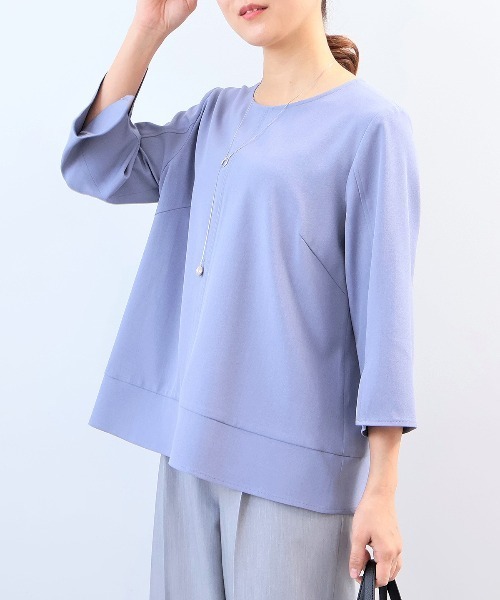 ブラウス シャツ 「L〜5L 大きいサイズ」「セットアップ」ドライツイル切替ブラウス レディース fleur by mint breeze ブラウス シャツ 「L〜5L 大きいサイズ