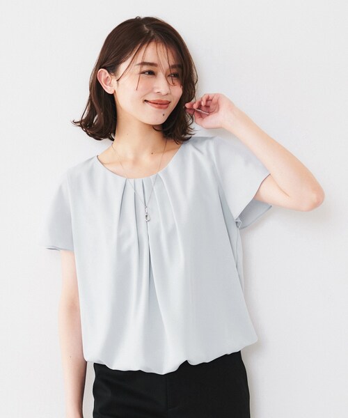 ブラウス シャツ 「通勤/二の腕カバー」タックデザインブラウス レディース UNTITLED ブラウス シャツ 「通勤/二の腕カバー」タックデザイン