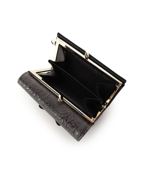 Samantha Vega 財布 フローラルアクセントリボン口金折財布