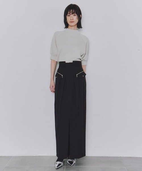UNITED　TOKYO　タックプレスタイトスカート　ロングスカート 残りわずか〉タックプレスタイトスカート(1 GREY): : ウィメンズ