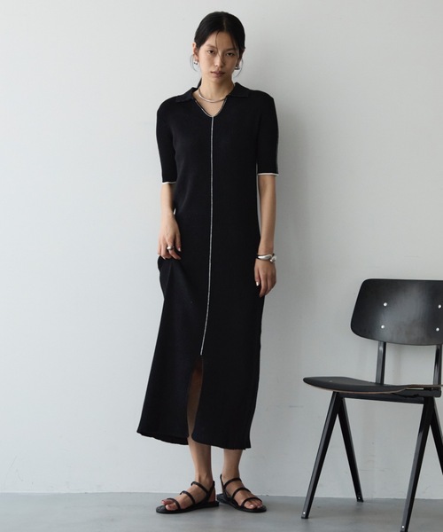 G/FORE ポロワンピース 38 DFFUR. ワンピース 襟付きラインポロワンピース : ZOZOTOWN