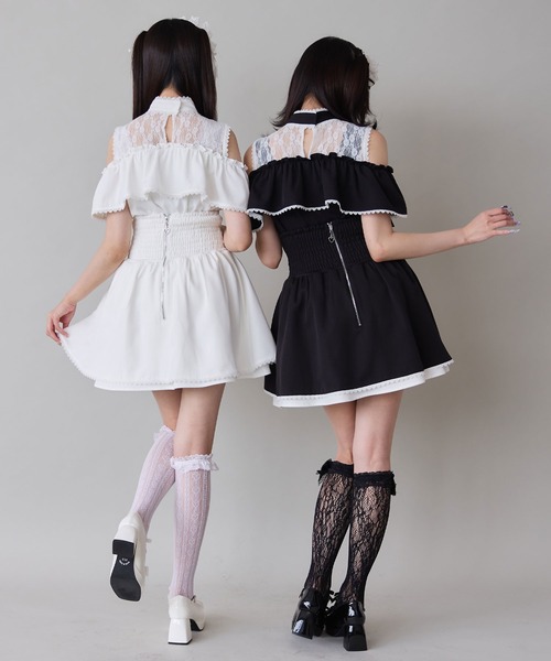 DearMyLove ブラウス シャツ 夏 半袖 ラッフルオフショルブラウス