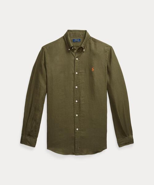 【美品】Polo Ralph Lauren リネンシャツ オリーブ M POLO RALPH LAUREN（ポロ・ラルフローレン） シャツ クラシック