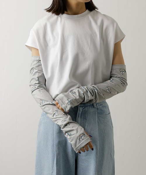 emesuelee アームカバー UVカット モフサンド サメにゃん アームカバー