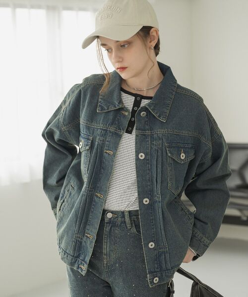 Big Gジャン RETROGIRL（レトロガール） デニムジャケット gジャン BIGデニムJK