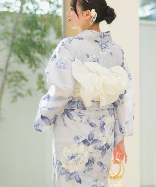 芍薬揺らぐ宵の浴衣セット utatane 浴衣 レディース セット 高級変わり織 フリーサイズ