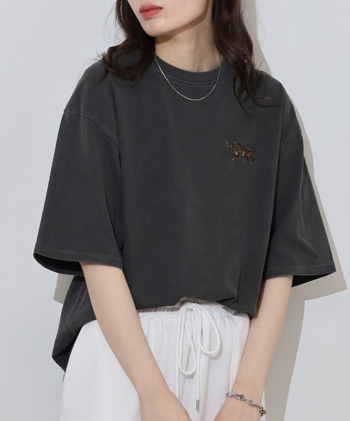 ATELANE tシャツ 古着風 ピグメント加工 ヴィンテージ ワン