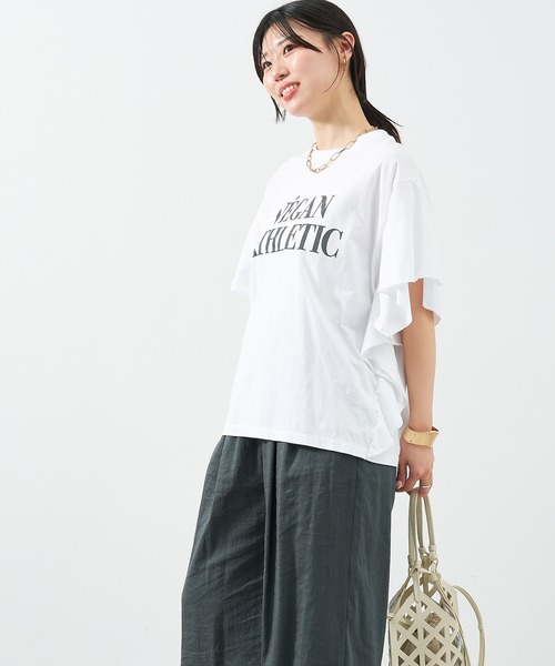 tシャツ パッツワーク ロゴ フリル Tシャツ レディース B:MING by BEAMS（ビーミング by ビームス）パッチワーク ロゴ