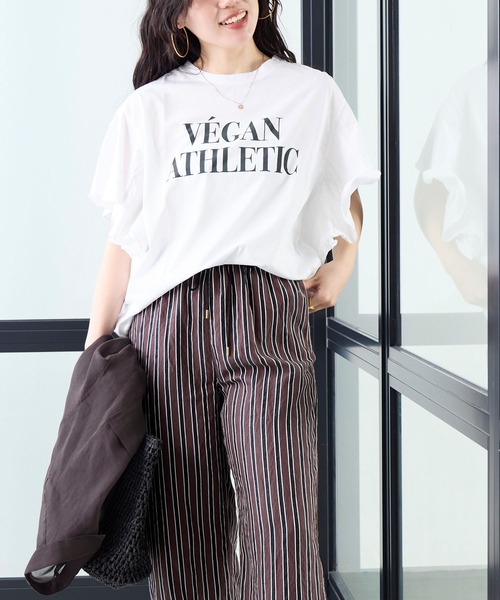 tシャツ パッツワーク ロゴ フリル Tシャツ レディース B:MING by BEAMS（ビーミング by ビームス）パッチワーク ロゴ