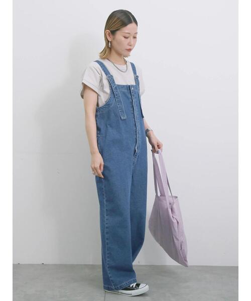 Samansa Mos2 blue パンツ デニムオーバーオール レディース