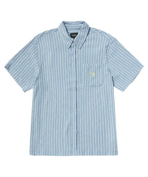 関税込み♪【HUF】Apollo ストライプ ロゴ★半袖 ニット Tシャツ APOLLO STRIPED KNIT BOXY / HUF ストライプ ボーダー Tシャツ