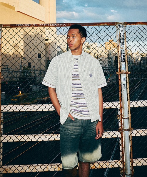 HUF シャツ APOLLO STRIPED SHIRT / 半袖シャツ メンズ