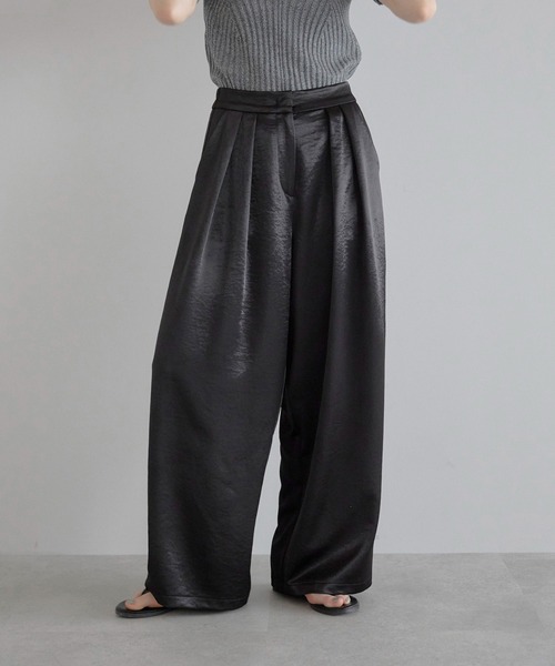 MINERTE パンツ 「MINERTE」satin wide pants / サテンワイド