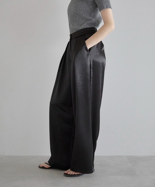 MINERTE パンツ 「MINERTE」satin wide pants / サテンワイド